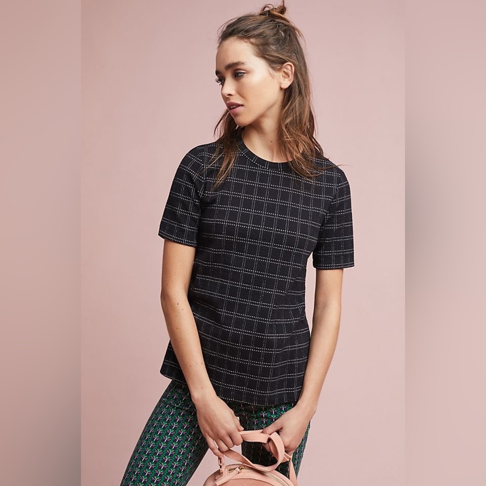 Anthropologie Epstein Structured short sleeve top in XS